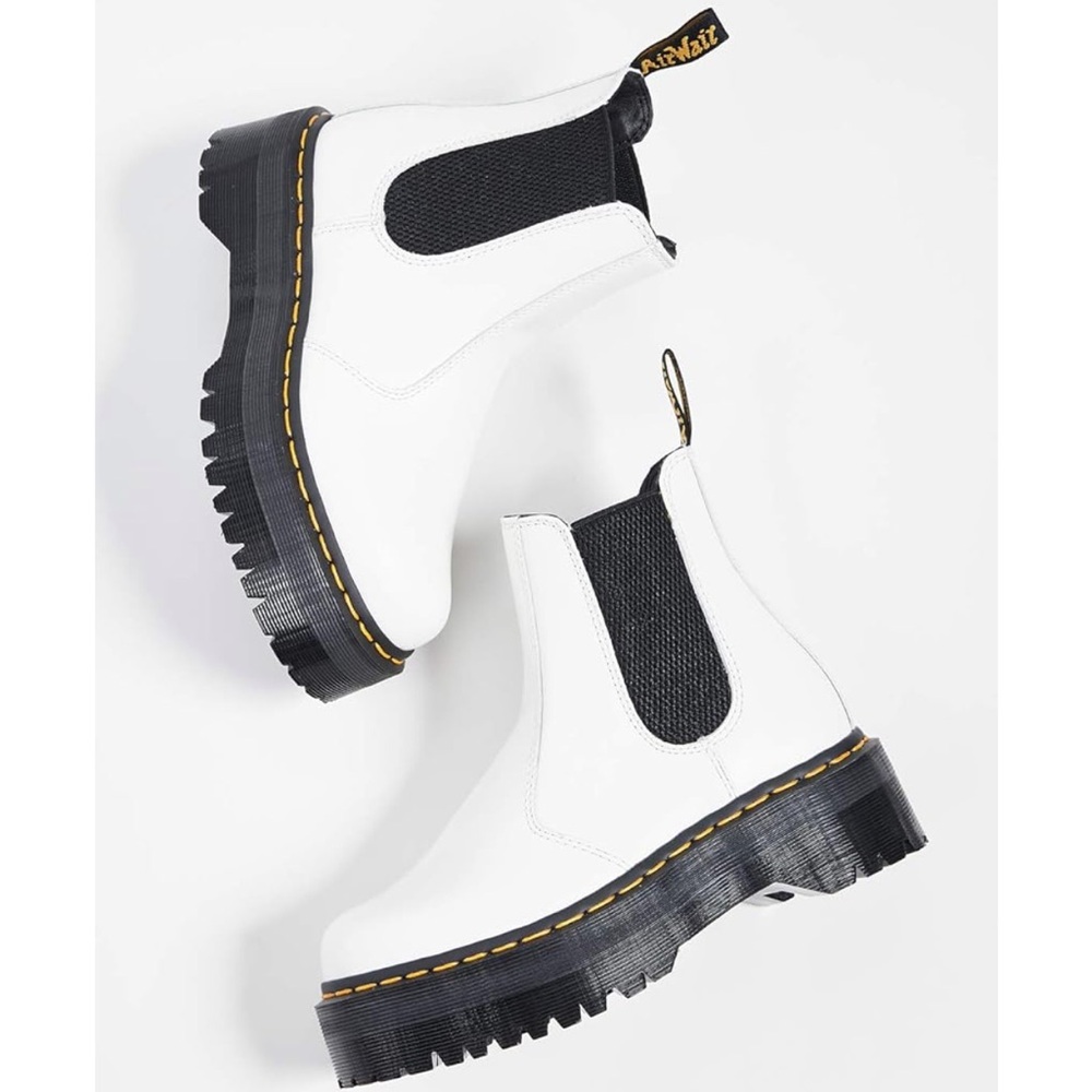 Dr. Martens White and Black Ankle Boots